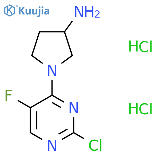 1-(2-Chloro-5-fluoropyrimidin-4-yl)pyrrolidin-3-amine;dihydrochloride structure