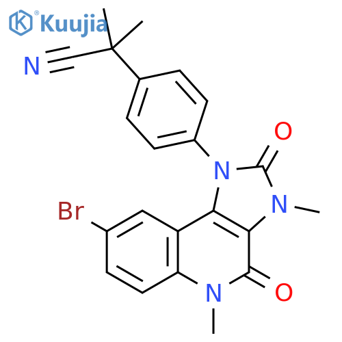 4-(8-Bromo-2,3,4,5-tetrahydro-3,5-dimethyl-2,4-dioxo-1H-imidazo[4,5-c]quinolin-1-yl)-α,α-dimethylbenzeneacetonitrile structure