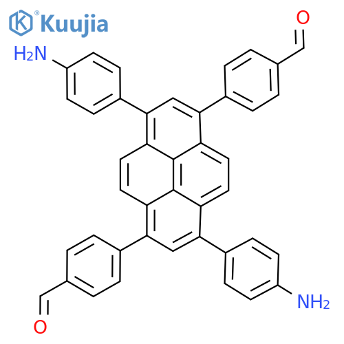 4,4'-(3,8-Bis(4-aminophenyl)pyrene-1,6-diyl)dibenzaldehyde structure