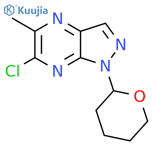 6-chloro-5-methyl-1-tetrahydropyran-2-yl-pyrazolo[3,4-b]pyrazine structure