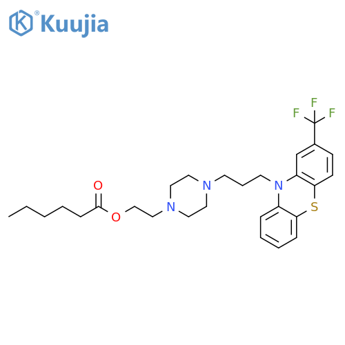 Hexanoic acid,2-[4-[3-[2-(trifluoromethyl)-10H-phenothiazin-10-yl]propyl]-1-piperazinyl]ethylester structure
