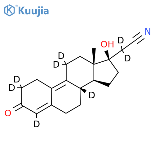 17alpha-Hydroxy-3-oxo-19-norpregna-4,9-diene-21-nitrile-2,2,4,8,11,11,20,20-d8 structure