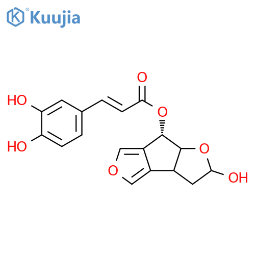 2-Propenoic acid, 3-(3,4-dihydroxyphenyl)-, (7S)-3,3a,7,7a-tetrahydro-2-hydroxy-2H-furo[3',4':3,4]cyclopenta[1,2-b]furan-7-yl ester, (2E)- structure