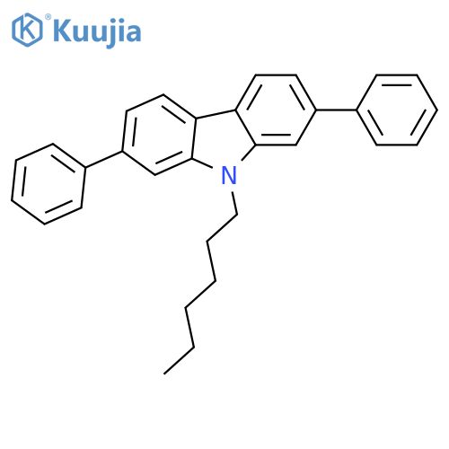 9H-Carbazole, 9-hexyl-2,7-diphenyl- (ACI) structure