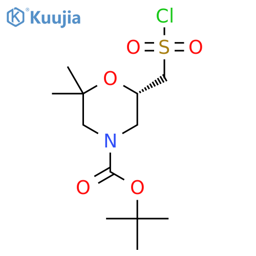 Tert-butyl (6S)-6-(chlorosulfonylmethyl)-2,2-dimethylmorpholine-4-carboxylate structure