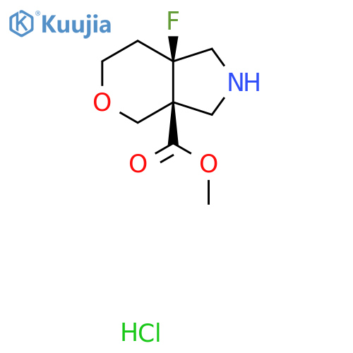 Methyl (3aR,7aR)-7a-fluoro-1,2,3,4,6,7-hexahydropyrano[3,4-c]pyrrole-3a-carboxylate;hydrochloride structure