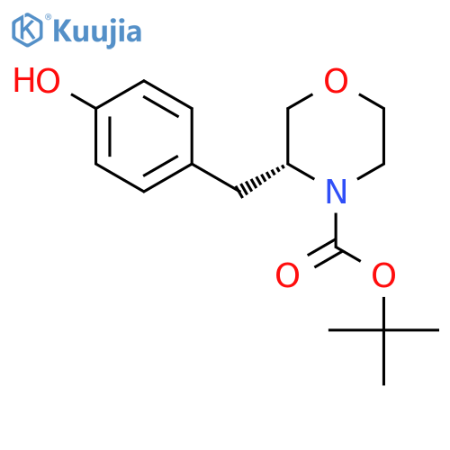 Tert-butyl (3R)-3-[(4-hydroxyphenyl)methyl]morpholine-4-carboxylate structure