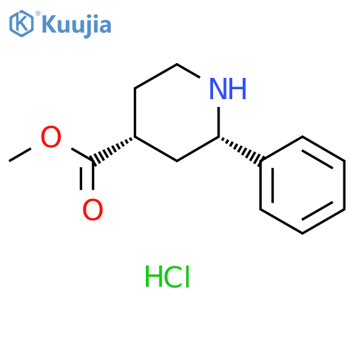 4-Piperidinecarboxylic acid, 2-phenyl-, methyl ester, hydrochloride (1:1), (2S,4R)- structure