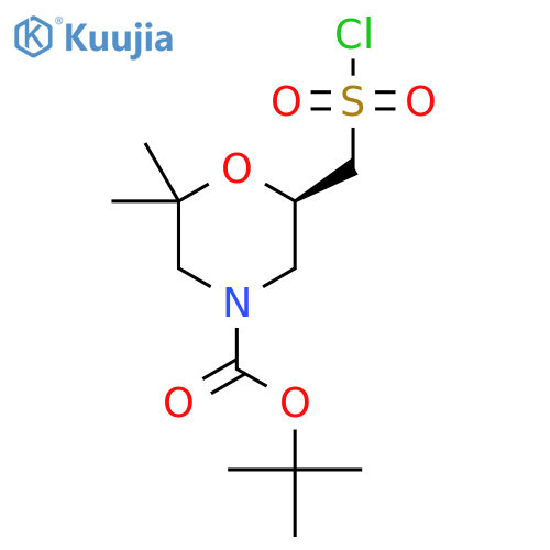 Tert-butyl (6R)-6-(chlorosulfonylmethyl)-2,2-dimethylmorpholine-4-carboxylate structure