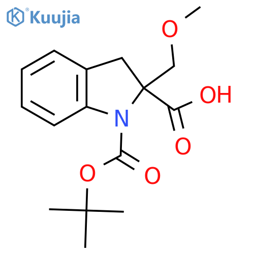 2-(Methoxymethyl)-1-[(2-methylpropan-2-yl)oxycarbonyl]-3H-indole-2-carboxylic acid structure