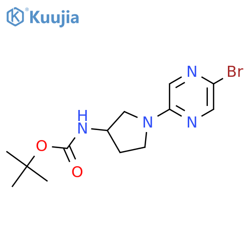 Tert-butyl N-[1-(5-bromopyrazin-2-yl)pyrrolidin-3-yl]carbamate structure