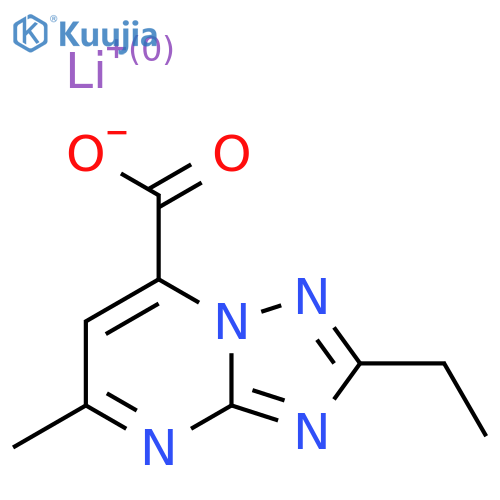Lithium;2-ethyl-5-methyl-[1,2,4]triazolo[1,5-a]pyrimidine-7-carboxylate structure