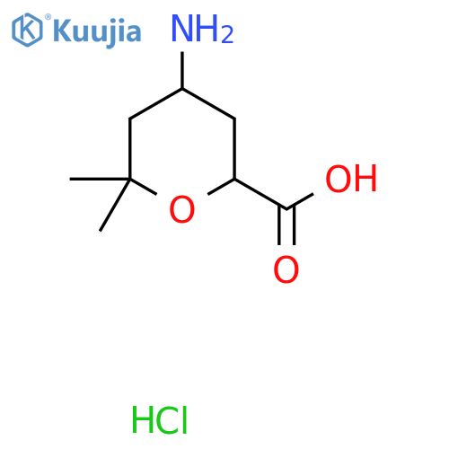 4-Amino-6,6-dimethyloxane-2-carboxylic acid hydrochloride structure