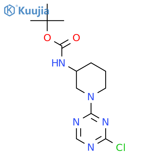 Tert-butyl N-[1-(4-chloro-1,3,5-triazin-2-yl)piperidin-3-yl]carbamate structure
