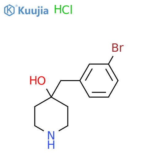 4-[(3-Bromophenyl)methyl]piperidin-4-ol;hydrochloride structure