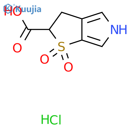 1,1-Dioxo-3,5-dihydro-2H-thieno[2,3-c]pyrrole-2-carboxylic acid;hydrochloride structure