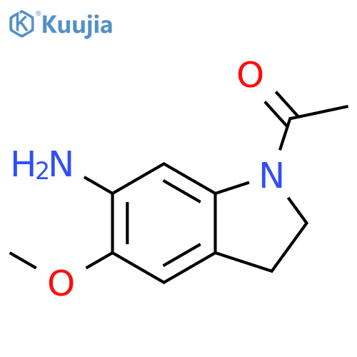 1-(6-Amino-5-methoxyindolin-1-yl)ethanone structure