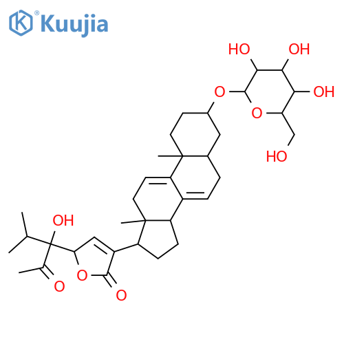 3,24,28-Trihydroxystigmasta-7,9(11),20(22)-trien-21,23-olide; (3β,5α,23R,24S,28S)-form, 28-Ketone, 3-O-β-D-glucopyranoside structure