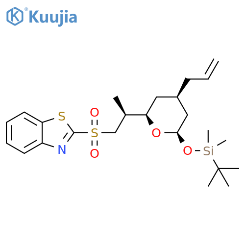 2-[[(2S)-2-[(2R,4R,6R)-6-[[(1,1-Dimethylethyl)dimethylsilyl]oxy]tetrahydro-4-(2-propen-1-yl)-2H-pyran-2-yl]propyl]sulfonyl]benzothiazole structure