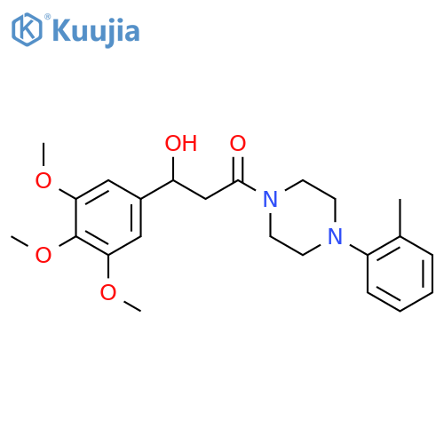 1-Propanone,3-hydroxy-1-[4-(2-methylphenyl)-1-piperazinyl]-3-(3,4,5-trimethoxyphenyl)- structure