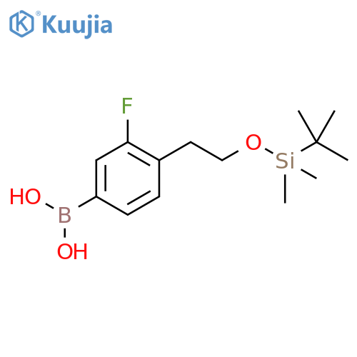 4-[2-(tert-Butyldimethylsilyloxy)ethyl]-3-fluorophenylboronic acid structure
