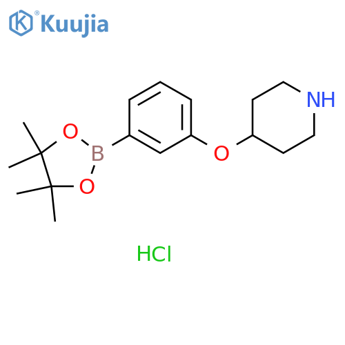 4-[3-(Tetramethyl-1,3,2-dioxaborolan-2-yl)phenoxy]piperidine hydrochloride structure