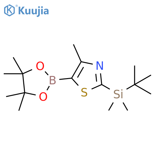 2-(tert-Butyldimethylsilyl)-4-methylthiazole-5-boronic acid pinacol ester structure
