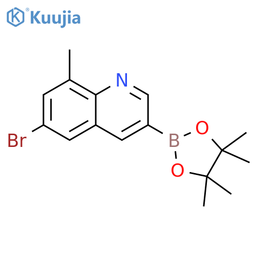 6-Bromo-8-methyl-3-(tetramethyl-1,3,2-dioxaborolan-2-yl)quinoline structure
