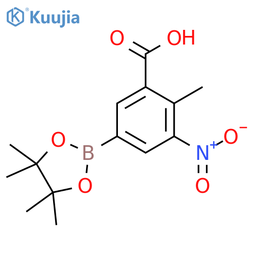 2-Methyl-3-nitro-5-(tetramethyl-1,3,2-dioxaborolan-2-yl)benzoic acid structure