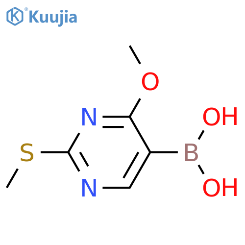 4-Methoxy-2-(methylthio)pyrimidin-5-ylboronic acid structure