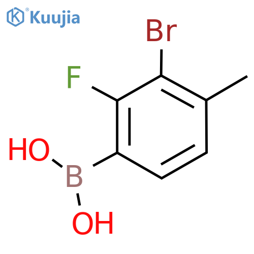 (3-Bromo-2-fluoro-4-methylphenyl)boronic acid structure