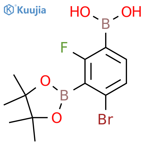 3-Borono-6-bromo-2-fluorophenylboronic acid pinacol ester structure