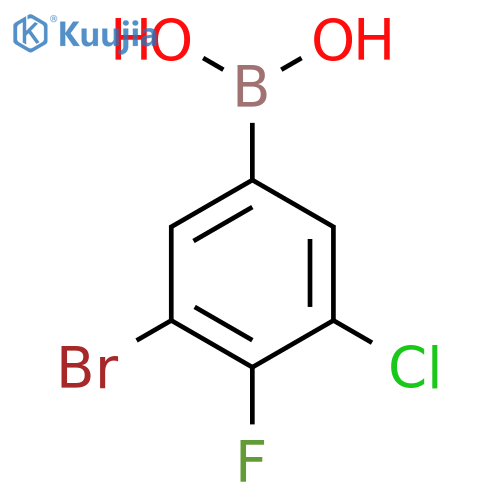 3-Bromo-5-chloro-4-fluorophenylboronic acid structure