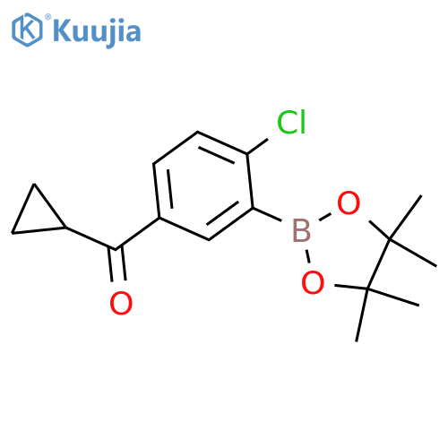 2-Chloro-5-(cyclopropanecarbonyl)phenylboronic acid pinacol ester structure