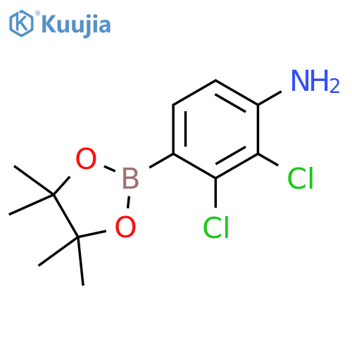 2,3-Dichloro-4-(tetramethyl-1,3,2-dioxaborolan-2-yl)aniline structure