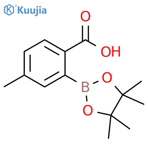 4-Methyl-2-(tetramethyl-1,3,2-dioxaborolan-2-yl)benzoic acid structure