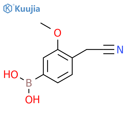 [4-(Cyanomethyl)-3-methoxyphenyl]boronic acid structure