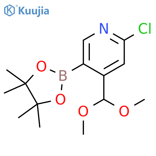 2-Chloro-4-(dimethoxymethyl)pyridine-5-boronic acid pinacol ester structure