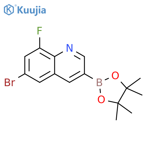 6-Bromo-8-fluoroquinoline-3-boronic acid pinacol ester structure