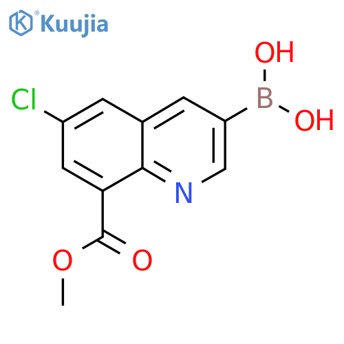 6-Chloro-8-(methoxycarbonyl)quinoline-3-boronic acid structure