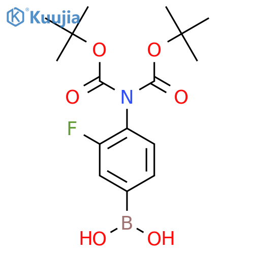4-Bis(N-Boc)amino-3-fluorophenylboronic acid structure