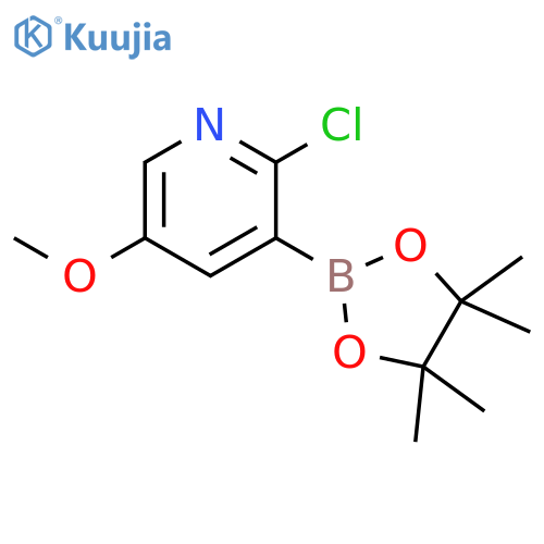 2-Chloro-5-methoxy-3-(tetramethyl-1,3,2-dioxaborolan-2-yl)pyridine structure
