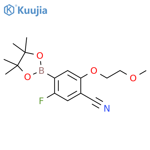 5-Fluoro-2-(2-methoxyethoxy)-4-(tetramethyl-1,3,2-dioxaborolan-2-yl)benzonitrile structure