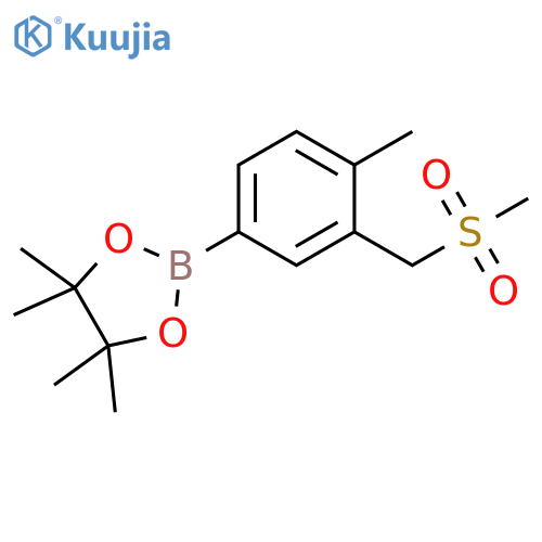 4-Methyl-3-(methysulfonylmethyl)phenylboronic acid pinacol ester structure