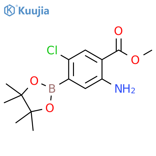 Methyl 2-amino-5-chloro-4-(tetramethyl-1,3,2-dioxaborolan-2-yl)benzoate structure
