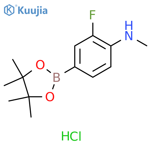 2-Fluoro-N-methyl-4-(tetramethyl-1,3,2-dioxaborolan-2-yl)aniline hydrochloride structure
