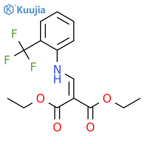 Propanedioic acid,2-[[[2-(trifluoromethyl)phenyl]amino]methylene]-, 1,3-diethyl ester structure