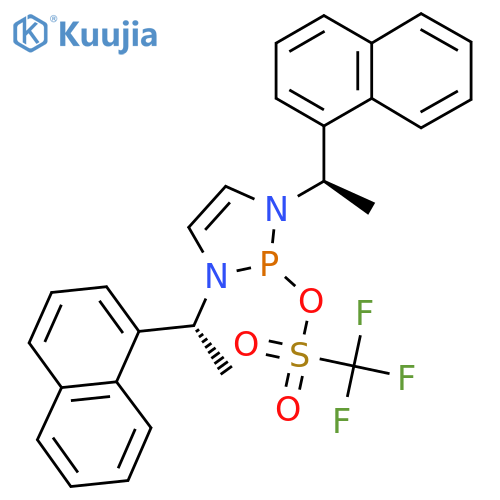[1,3-bis[(1R)-1-naphthalen-1-ylethyl]-1,3,2-diazaphosphol-2-yl] trifluoromethanesulfonate structure