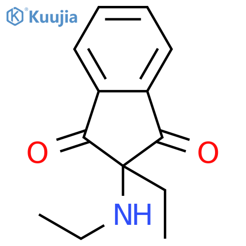 1H-Indene-1,3(2H)-dione, 2-ethyl-2-(ethylamino)- structure