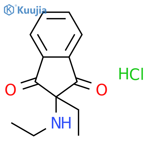 1H-Indene-1,3(2H)-dione, 2-ethyl-2-(ethylamino)-, hydrochloride structure